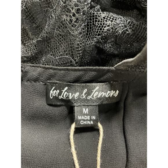 For Love & Lemons Black Puff Sleeve Mini Dress Size M - Picture 4 of 5